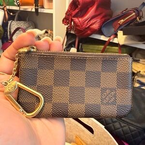 Authentic Louis Vuitton Damier Ebene Cles Key Pouch / Cardholder